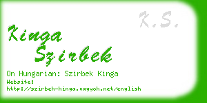 kinga szirbek business card